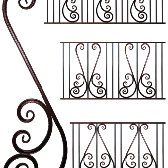 Кованый элемент ковки металлический орнамент Балясина БП-20 265х860 мм