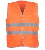 Жилет светоотражающий сигнальный оранжевый на пуговицах 1А 124281-2014
