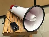 Мегафон электромегафон рупор с сиреной и выносным микрофоном Megaphone HQ-1088 25W ВТ на аккумуляторе
