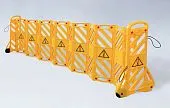 Переносное дорожное раздвижное ограждение временное фан барьер "Желтая гармошка"