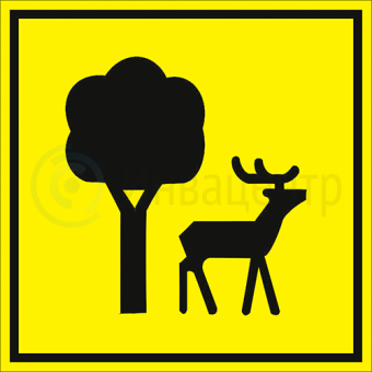 Табличка пиктограмма "Особо охраняемая зона" ПВХ 150*150мм