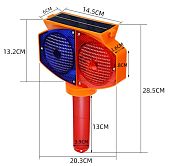 Фонарь сигнальный дорожный маяк проблесковый солнечный мигалка для дорожных работ вставной для дорожных конусов столбиков